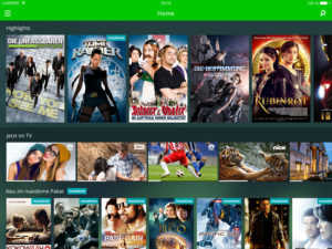 advanceTV Hauptmenü auf TabletPC