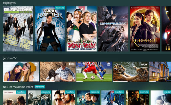 advanceTV Hauptmenü auf TabletPC