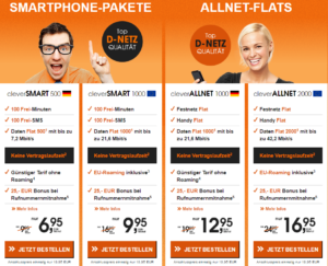 Die neuen callmobile Handytarife im Vodafone D2-Netz in einer Tarifübersicht