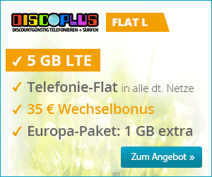 Tariftipp: Allnetflat Handyvertrag mit 5 GB LTE-Datenvolumen für nur 16,99 Euro