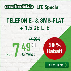 smartmobil LTE Special Allnetflat Handytarif mit 50 Prozent Rabatt