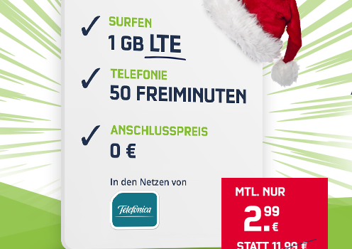 Tariftipp - Top Deal bei mobilcom-debitel - SmartSurf Handytarif für nur 2,99 Euro monatlich
