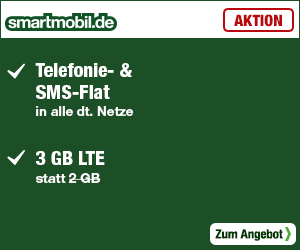 smartmobil.de Allnetflat Handytarif LTE Starter mit 3 GB LTE-Datenvolumen ab 8,99 Euro monatlich
