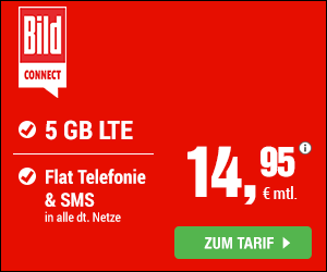BILDconnect FLAT Comfort LTE Handytarif für nur 14,95 Euro im Monat