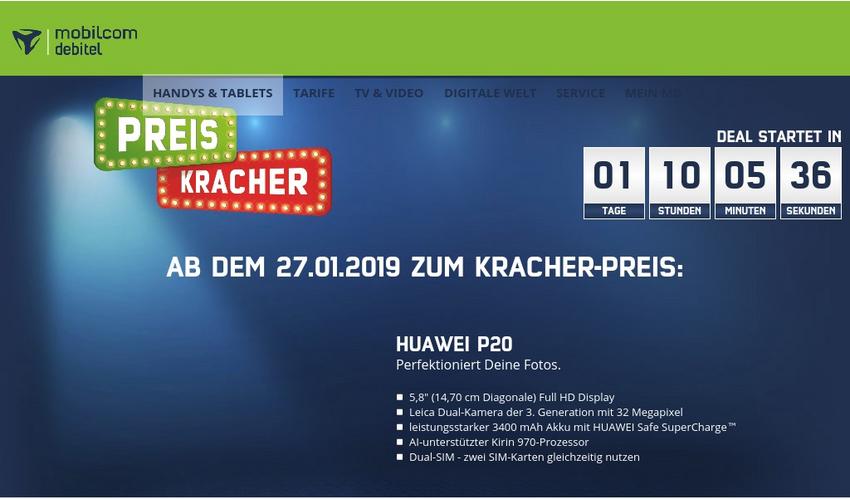 Spartipp: Weltmeisterlicher Preiskracher am Sonntag – Das Huawei P20 für nur 411 Euro