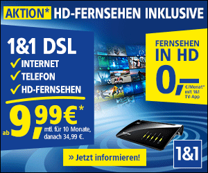 1&1 DSL 50 inklusive 1&1 HD-Fernsehen ab 9,99 Euro
