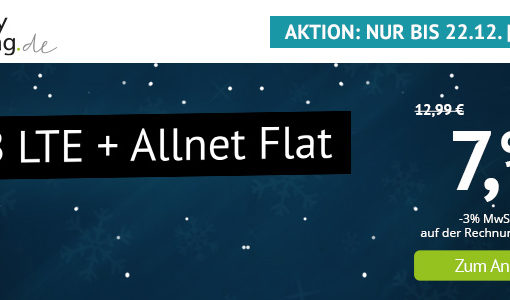 handyvertrag.de Weihnachtsaktion 2020 - Allnetflat mit 8 GB für unter 8 Euro