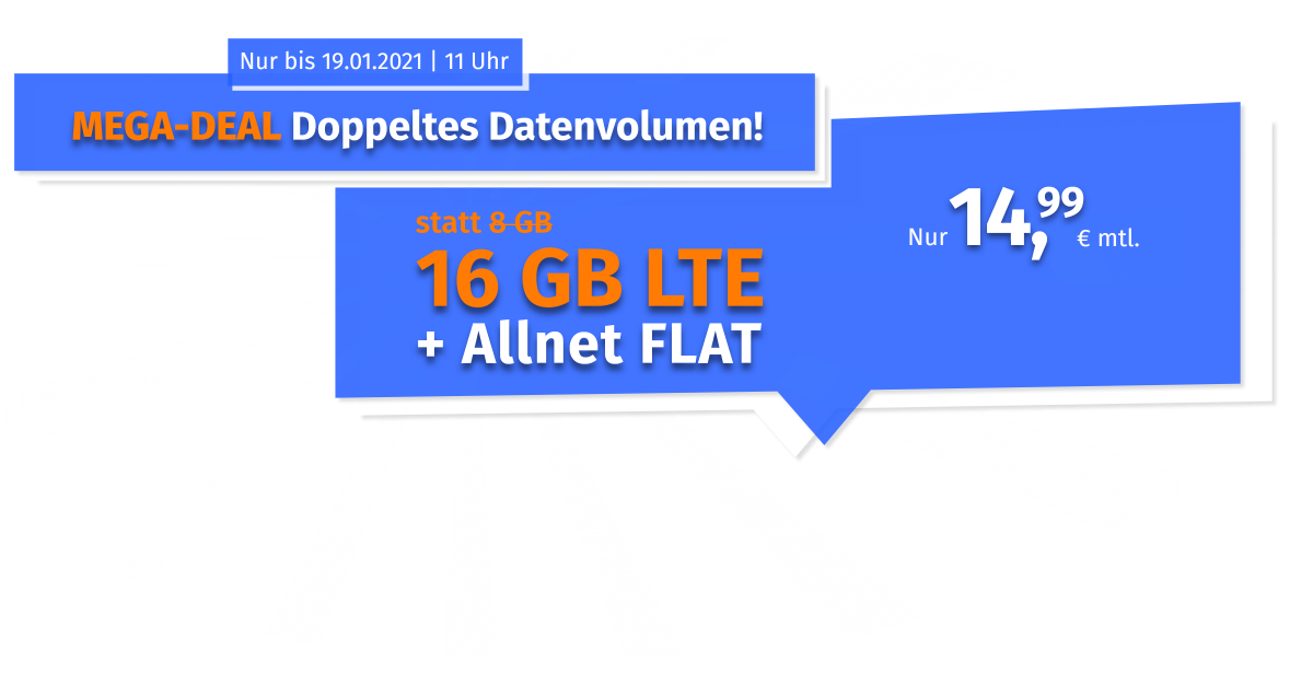 PremiumSIM Tarif-Aktion: LTE Handytarif mit 16 GB für unter 15 Euro
