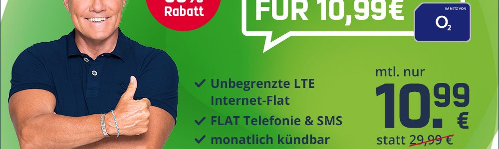Tariftipp - mobilcom-debitel O2 Free Unlimited Basic mit 63 Prozent Rabatt