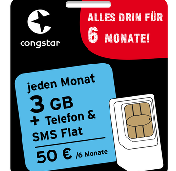 congstar Prepaid Handytarif Halbjahrespaket