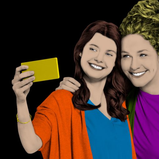 Junge Frauen Smartphone-Selfie