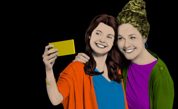 Junge Frauen Smartphone-Selfie