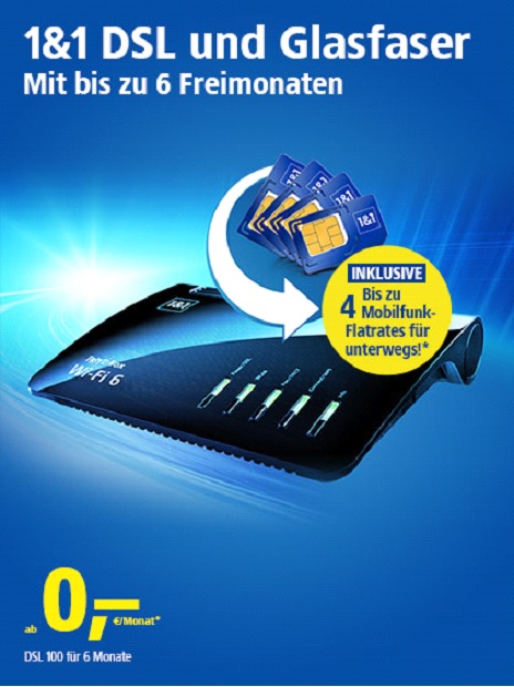 1und1 DSL oder Glasfaser Angebot im Dezember 2022