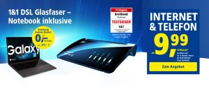 1und1 DSL und Glasfaser mit Notebook für 0 Euro Zuzahlung