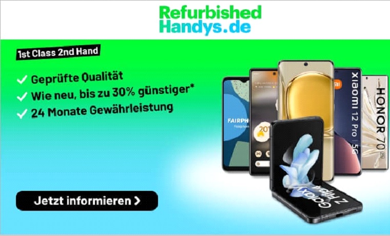 Drillisch Online startet neue Marke Refurbished-Handys.de
