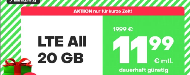 Exklusive Handytarif-Aktion bei handyvertrag.de: 20 GB Allnet-Flat für effektiv unter 10 Euro monatlich