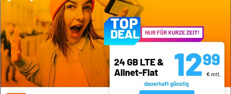 Deal-Hammer Aktionstarife von sim.de - Allnetflats mit 18 GB für nur 9,99 Euro und mit 24 GB für nur 12,99 Euro pro Monat