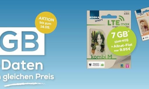 EDEKA Smart MEGA-DATENAKTION: Bis zu 7 GB EXTRA für Prepaid Handytarife im Telekom D1-Netz
